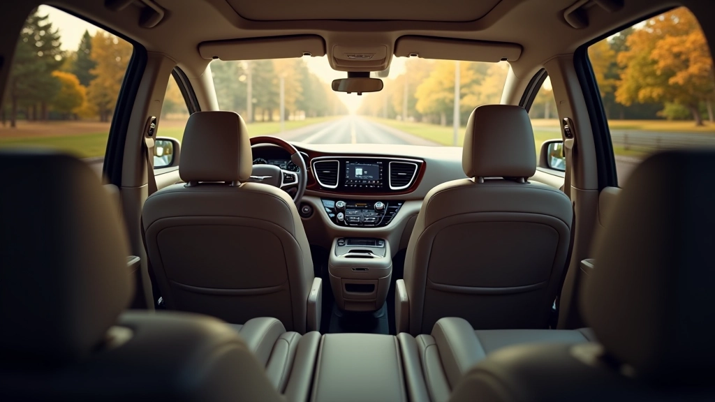 Chrysler Pacifica luxury minivan interior showing premium seating and entertainment features